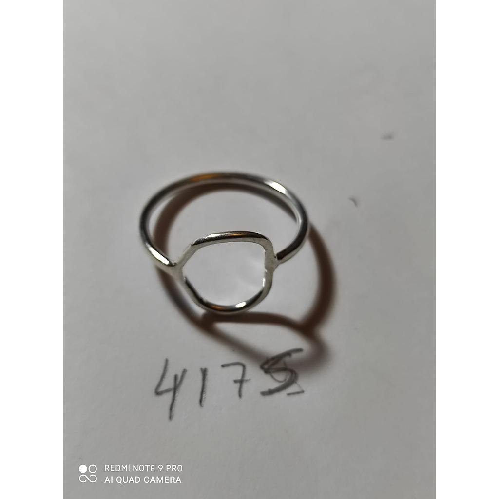 Anillo Plata Hexágono  4175
