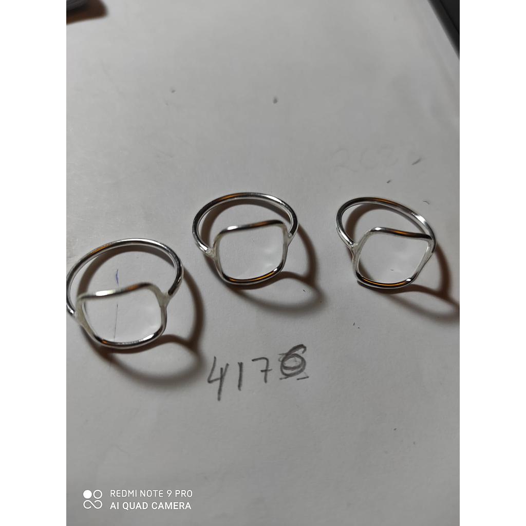 Anillo Plata Rectangular Hueco  4176