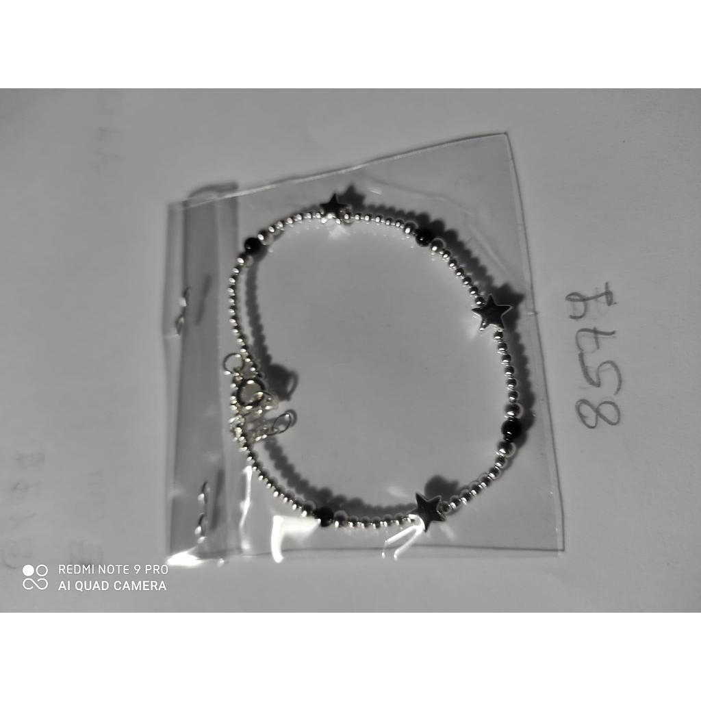 Puls. Plata Bolitas Plata-Negra+ Estrellas 8574