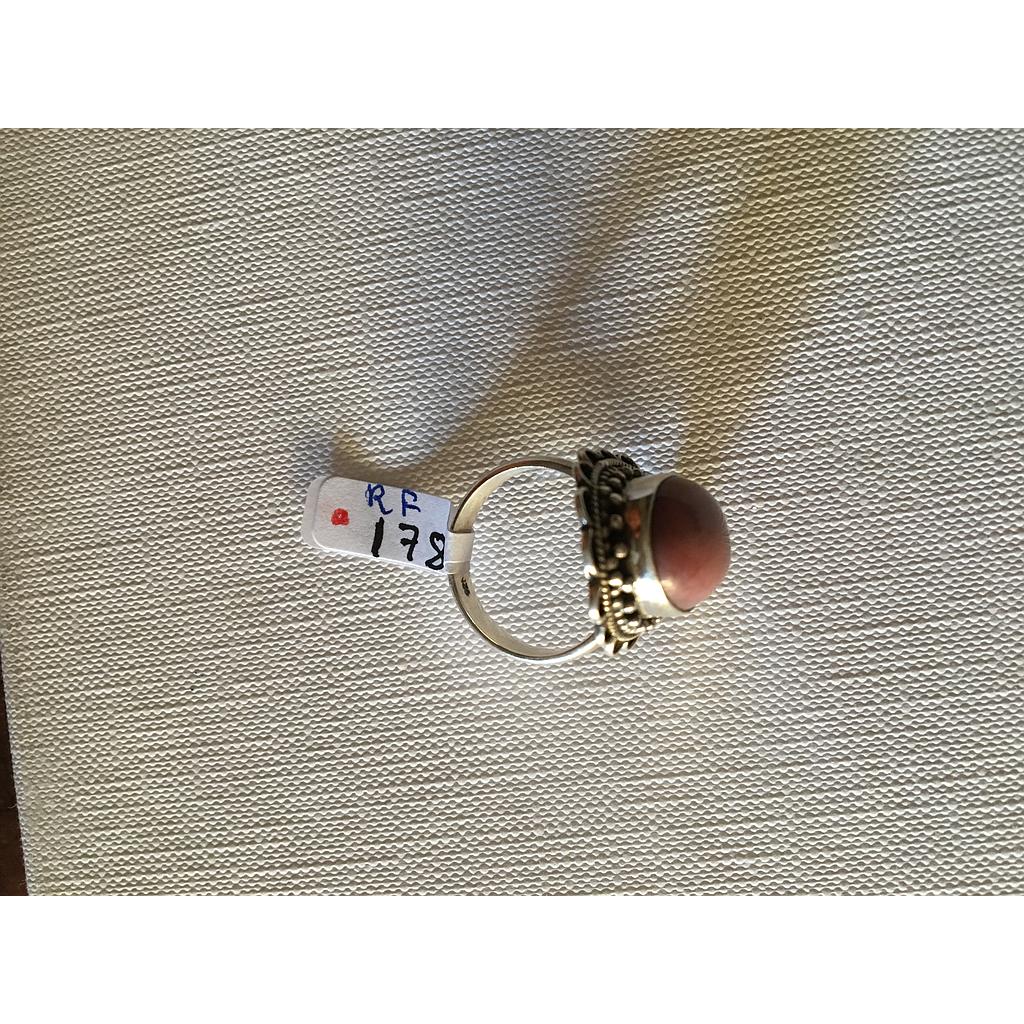 Anillo Pied. Nat. Cuarzo Rosa 178
