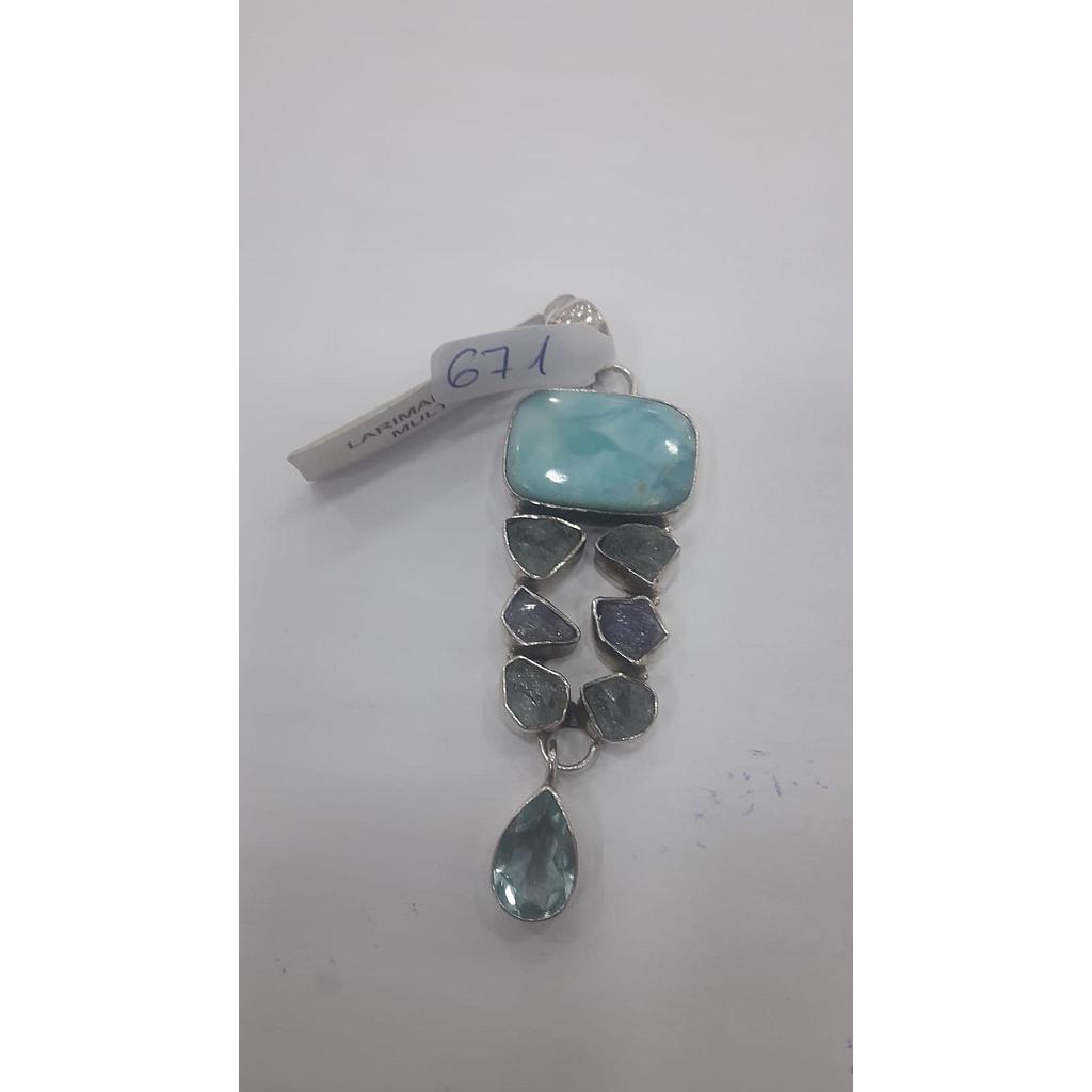 Colgante Pied. Larimar/Multi 671