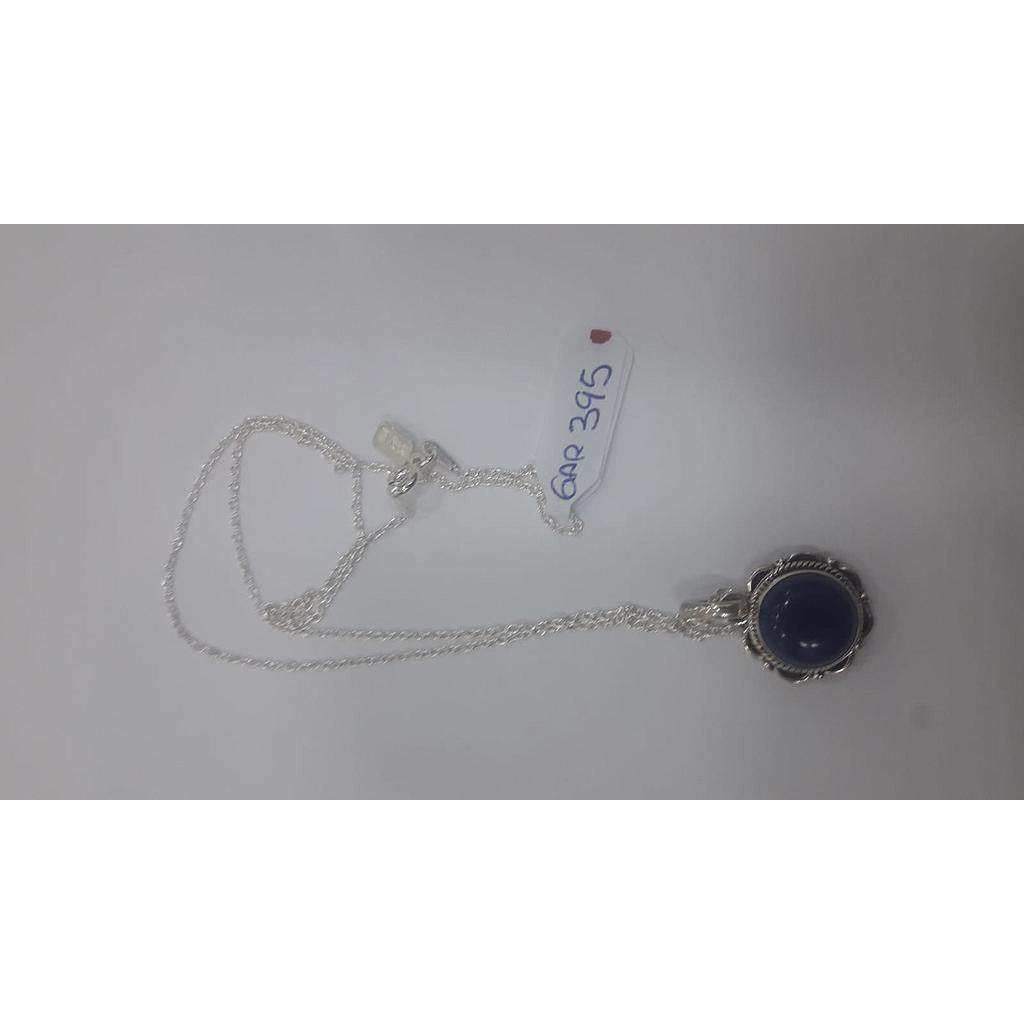 Garg. Plata Pied. Nat. + Colgante Lapis 395
