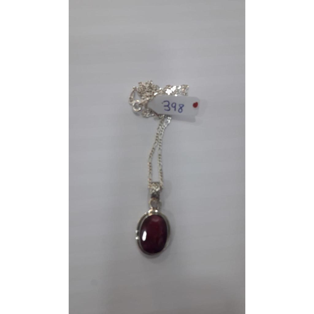 Garg. Plata Pied. Nat. + Colgante Rubí 398