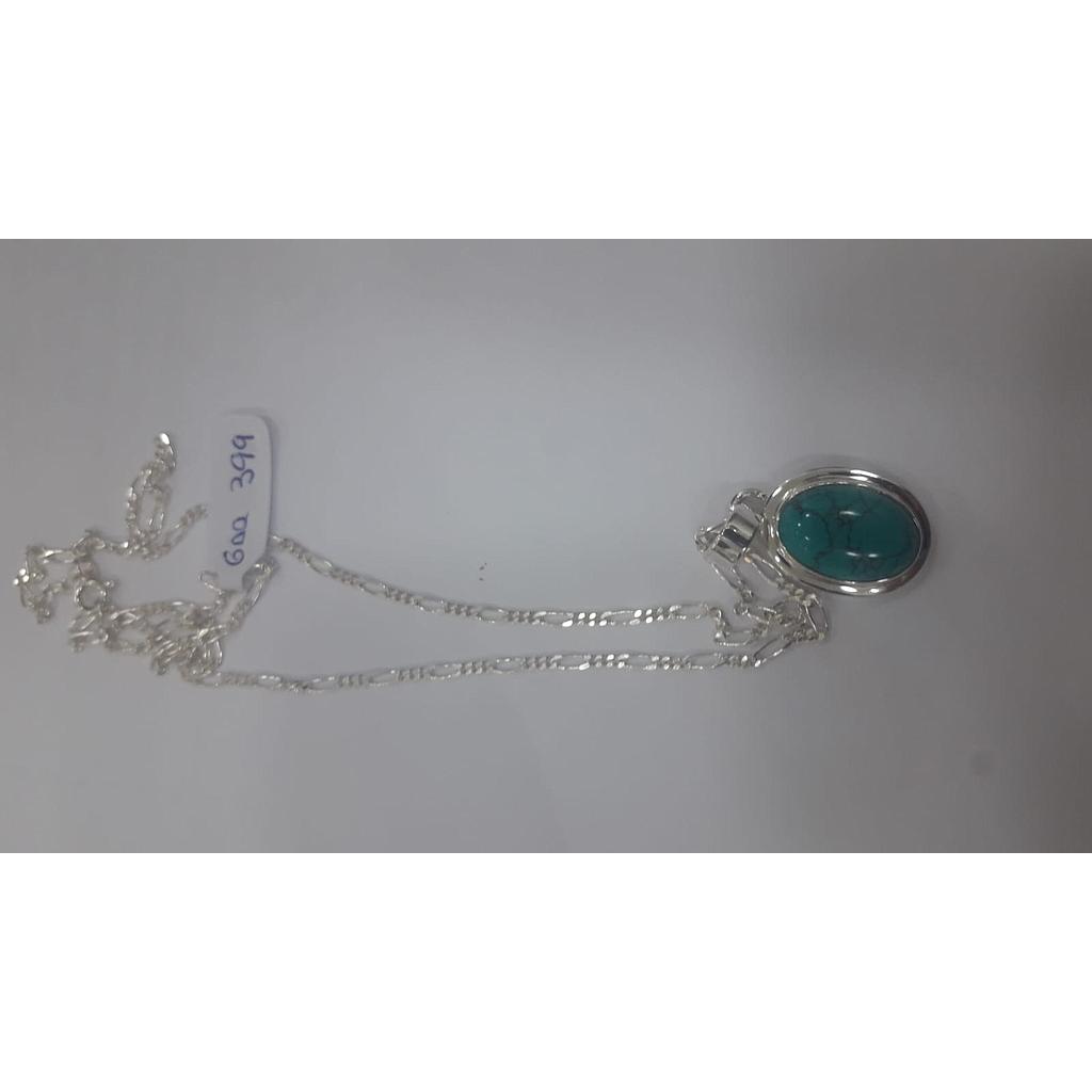 Garg. Plata Pied. Nat. + Colgante  Turq. 399