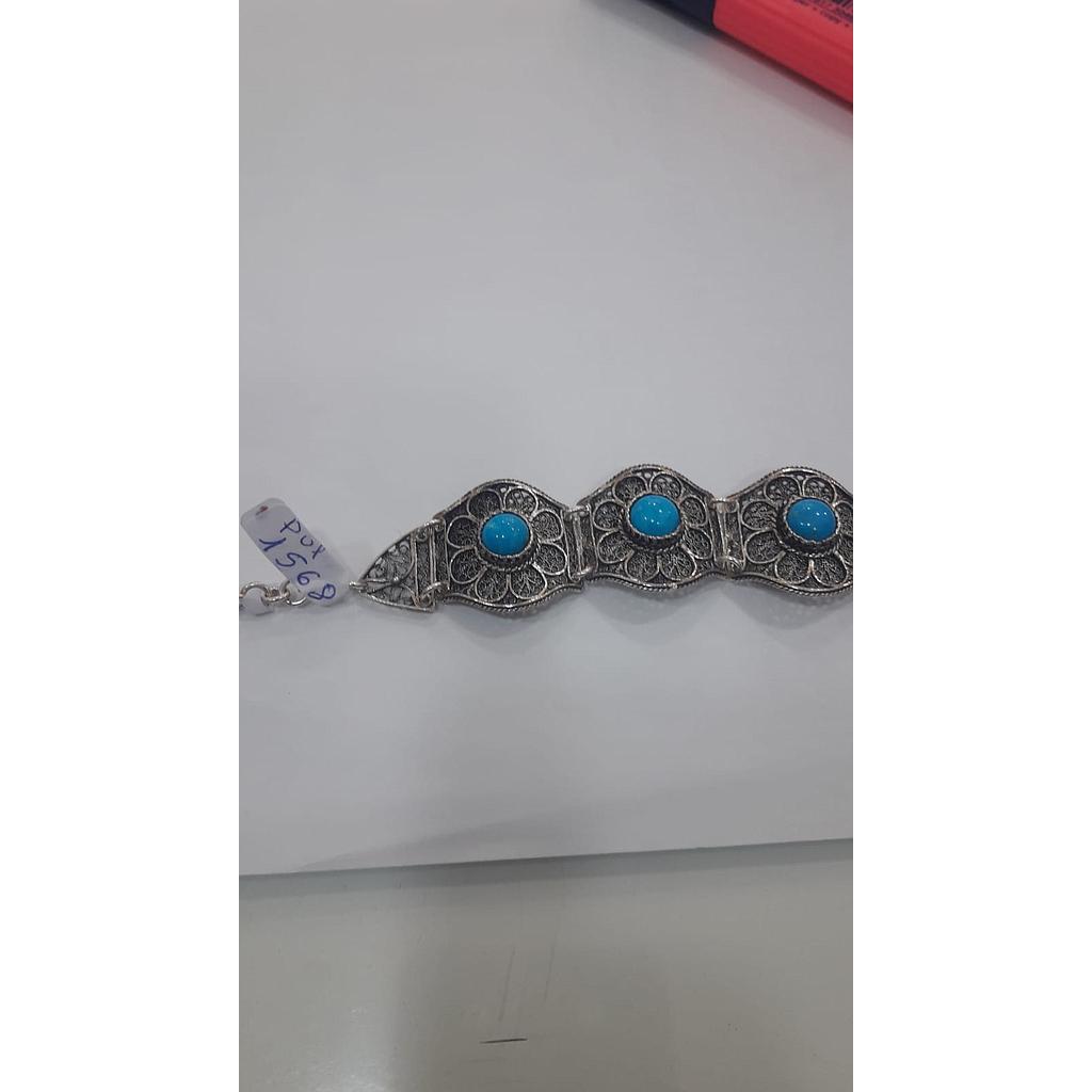 Puls. Plata Marquesita Semi Rig. Turq. 1568