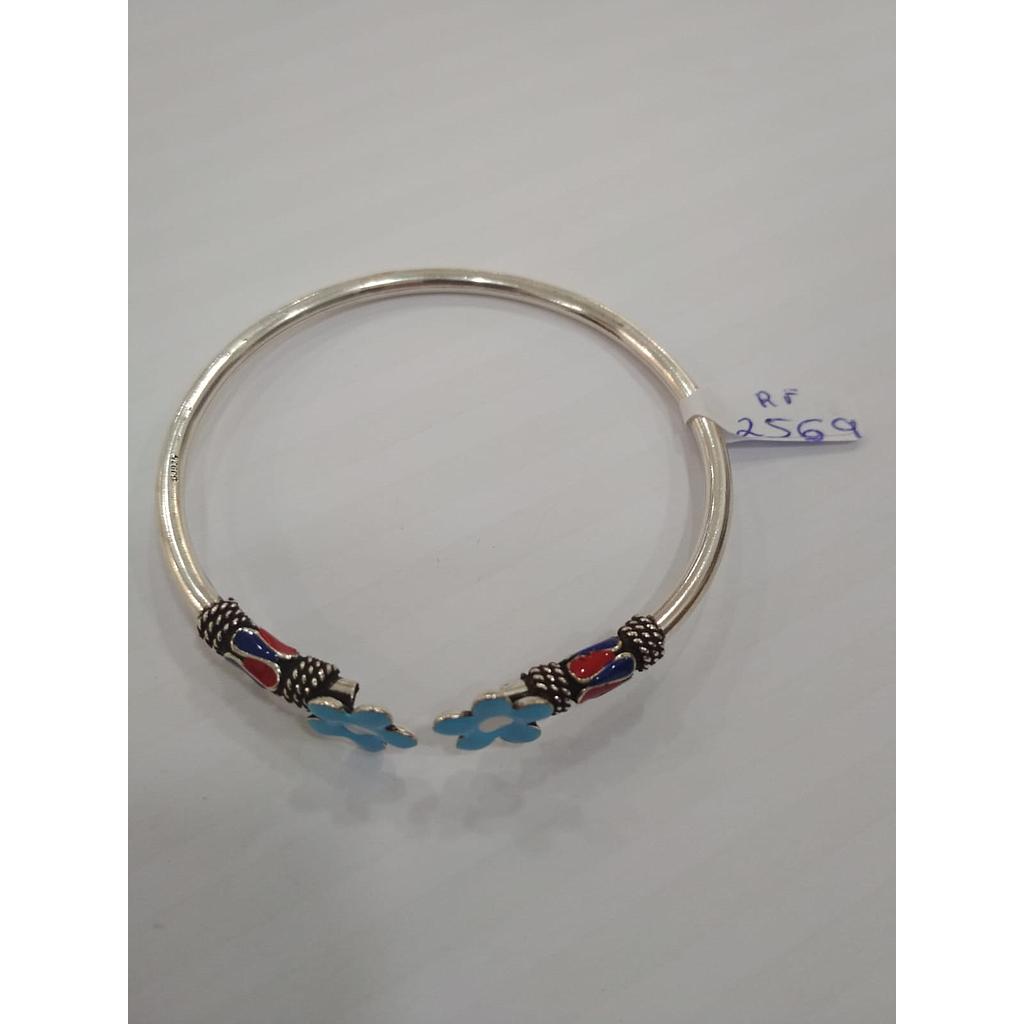 Puls. Plata Rig. Flores Esmalte Cel.  2569