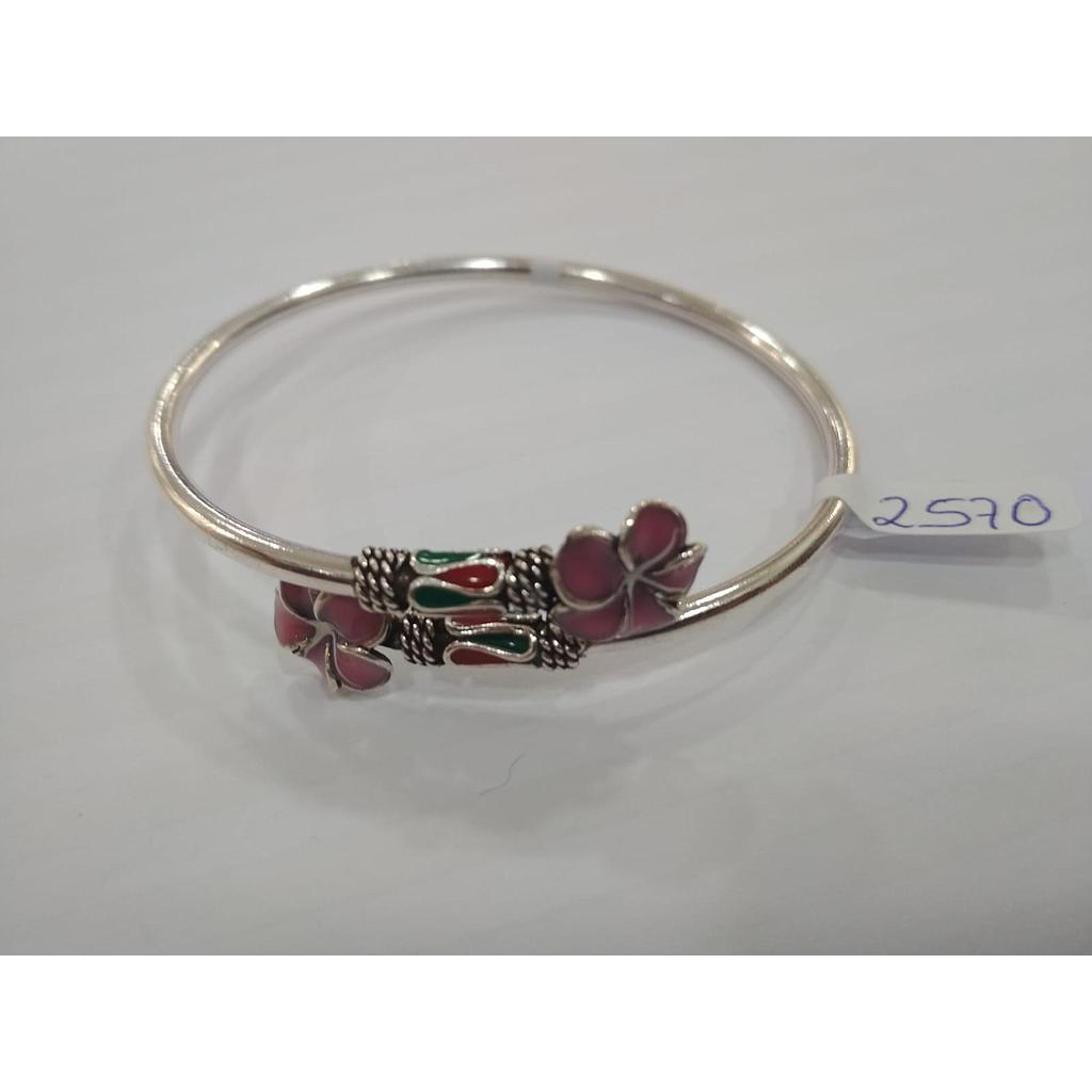 Puls. Plata Rig. Flores Esmalte Ros. 2570