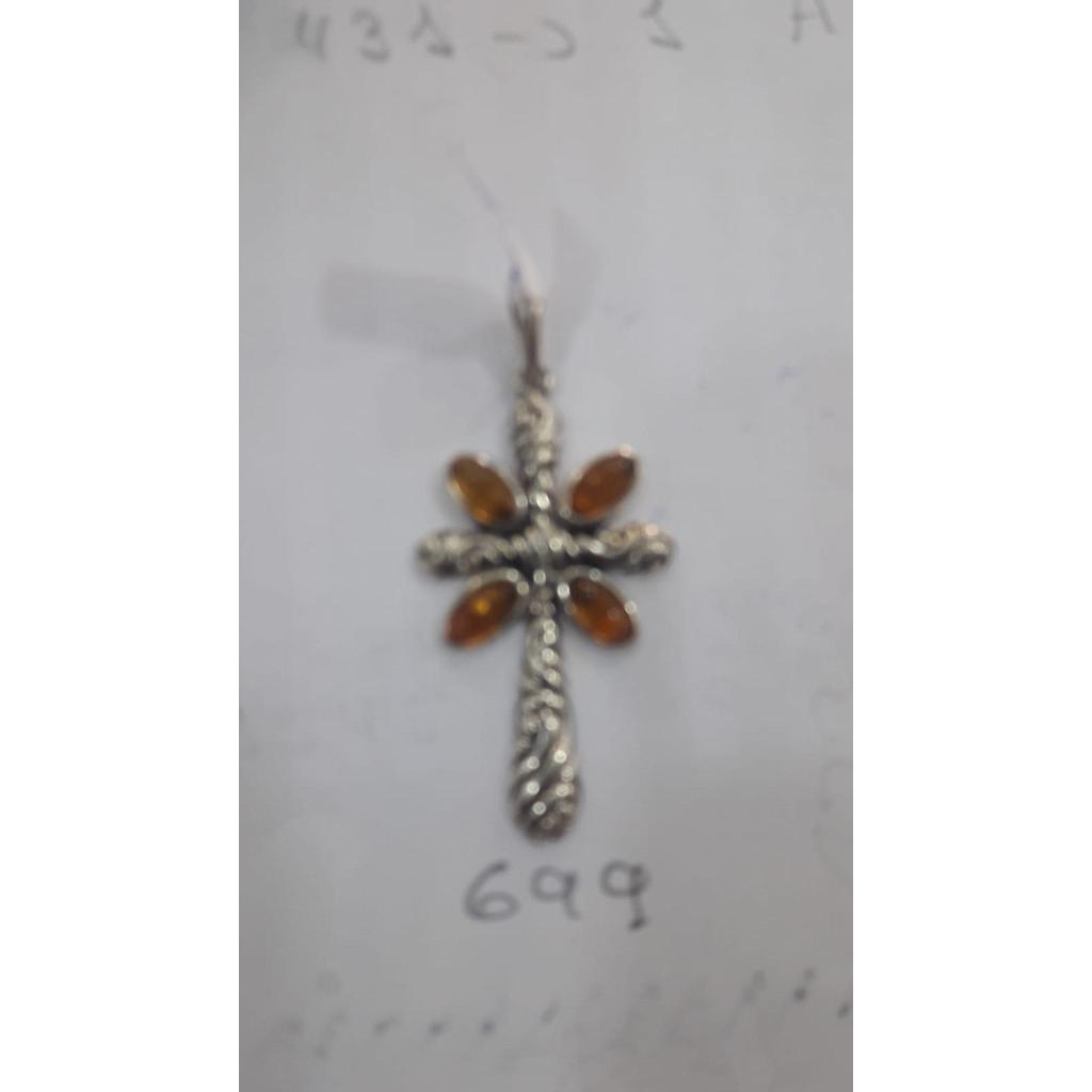 Colgante Pied. Ámbar Cruz 699