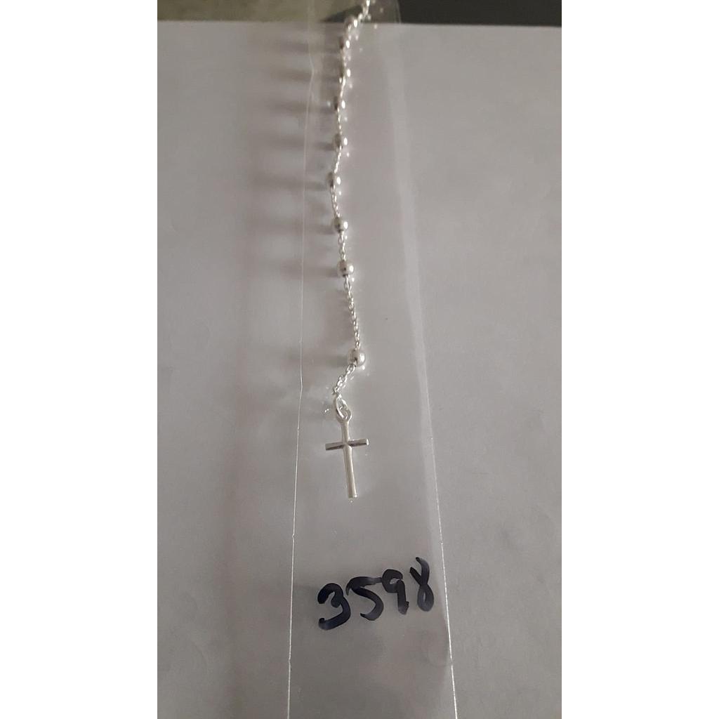 Puls. Plata Bolitas Cruz Colg. 3598