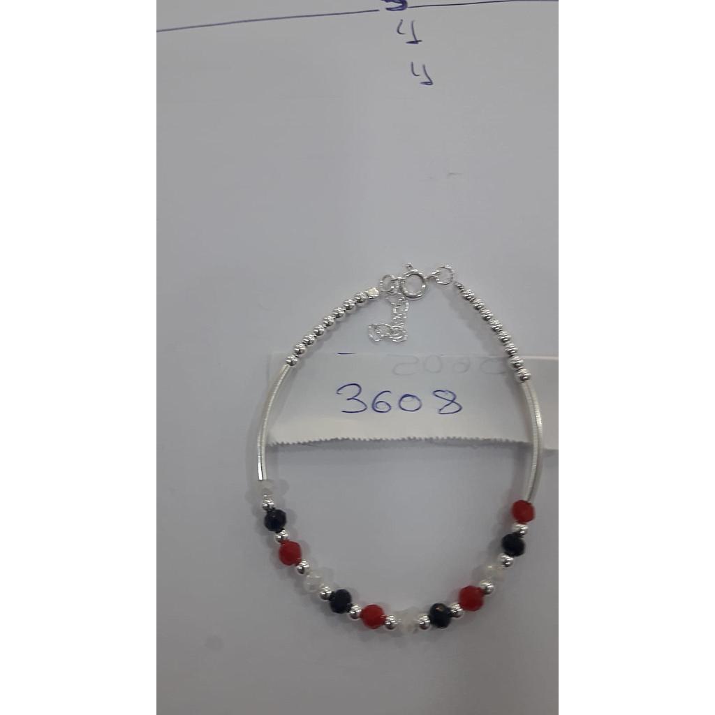 Puls. Plata Tubo Bolitas Roja Neg. Blanca 4508