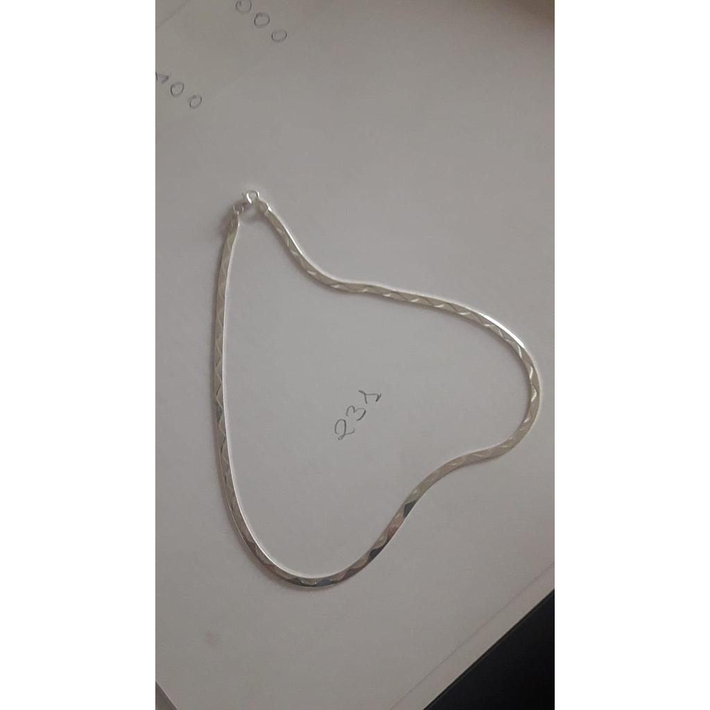 Cadena Plata Plana Ital. Tallada 38 cm. 231