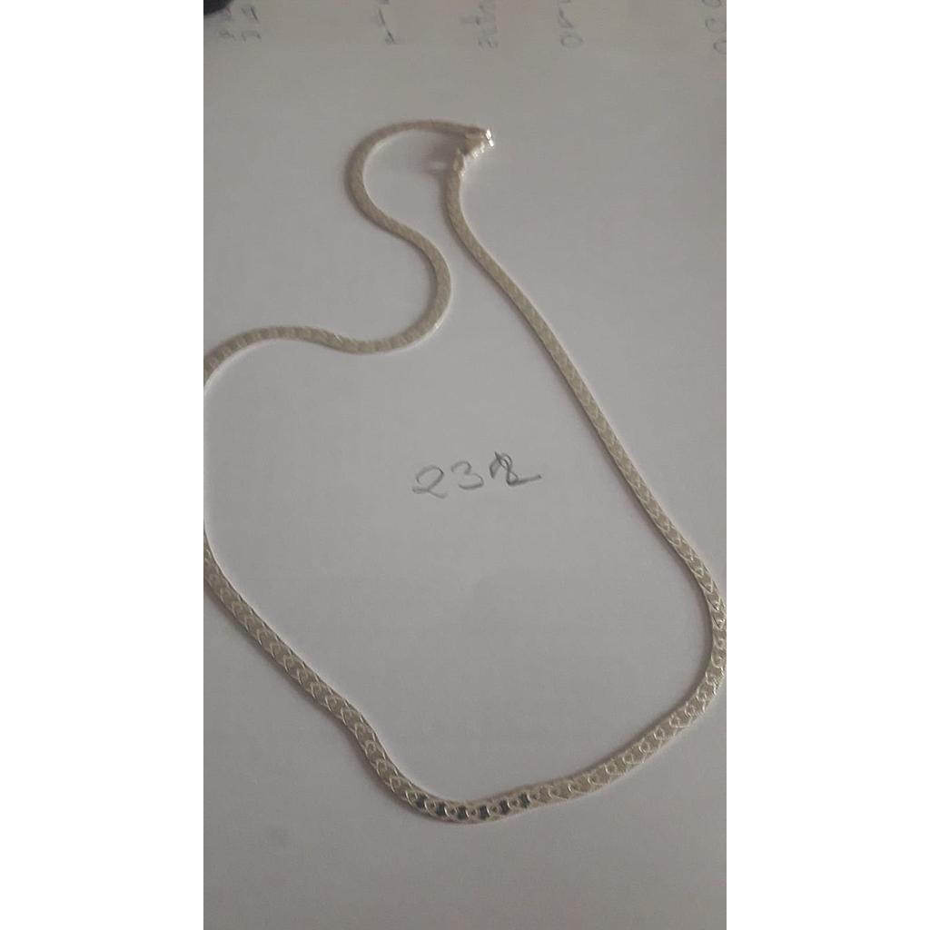 Cadena Plata Plana Ital. Tallada 40 cm. 232