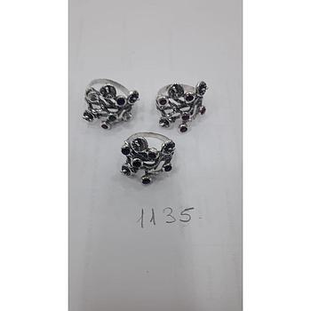 Anillo Pied. Nat. Onix, Rub. Esm. Zaf.  1135