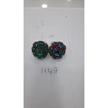 Anillo Pied. Nat. Flor Esmera. Rubí Zaf.2101