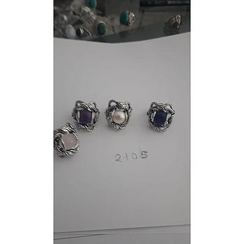 Anillo Pied. Nat. Nudo, Cuarzo, Amat. Perla, Lapiz. 2105