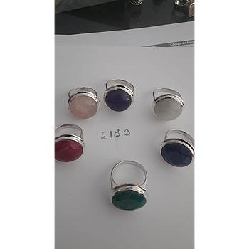 Anillo Pied. Nat. Luna, Jade., Onix, Rubi, Cuarzo. 2110