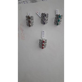 Anillo Pied. Nat.Turq. Onix. Coral 2111