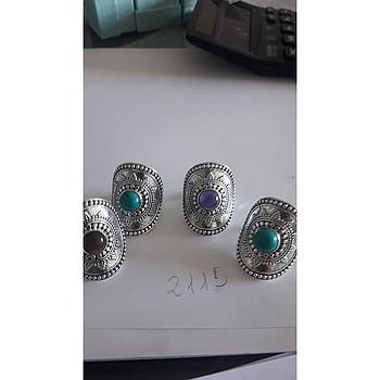 Anillo Pied. Nat. Turq. Amat. Ojo Tig.  2115