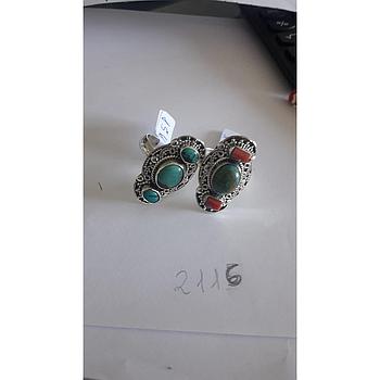 Anillo Pied. Nat. Turqiesa, Coral 2116