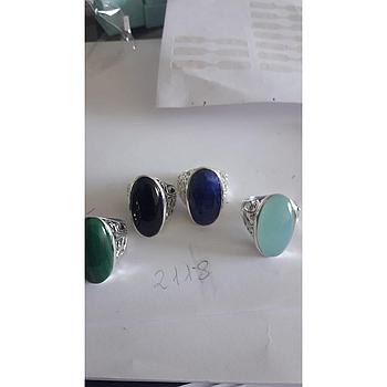 Anillo Pied. Nat. Onix, Lapiz, Jade, Agua 2118