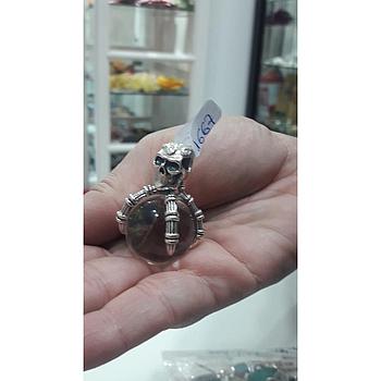 Colgante Plata Calavera Bola Cristal 1667