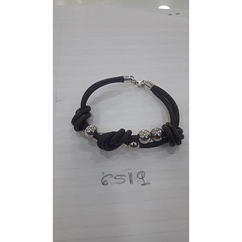 Puls. Plata  Hombre Cuero Marrón Bolas 6519