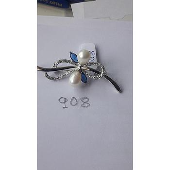 Broche Plata Zirconita Mońita Zafiro y Esmeralda 908