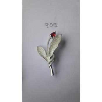 Broche Plata Zirconita Tulipan + Granate 909