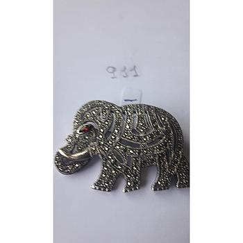 Broche Plata Marquesita Elefante 911