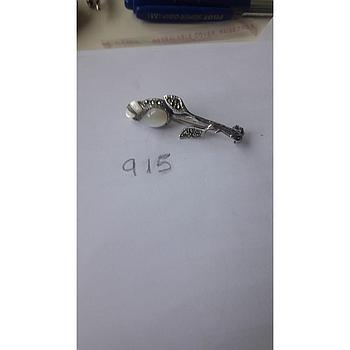 Broche Plata Marquesita Tulipan y Nacar 915