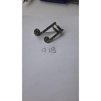Broche Plata Marquesita Musica Clave Fa 919