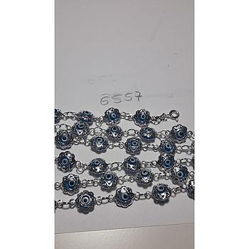 Puls. Plata Ojo Turco Flores Peq. 6557