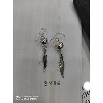 Pend. Plata Aro Bola + Pluma 3486