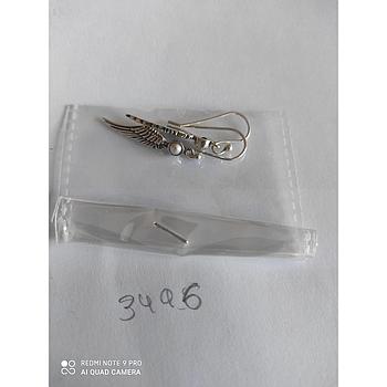 Pend. Plata Aro Hippie Hojas. 2 Bol.  3496