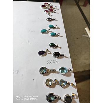 Colgante Plata Piedra Lab, Rub, Tur, JA, ON, AMA, AM 2683
