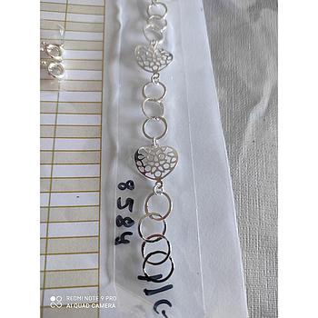 Puls. Plata Corazón Calado + Arandelas 8584
