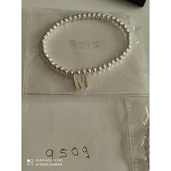 Puls. Plata Bolas con Inicial 9509
