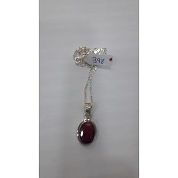 Garg. Plata Pied. Nat. + Colgante Rubí 398