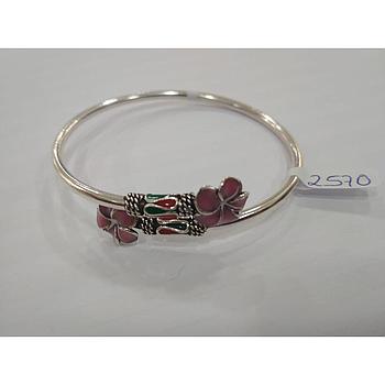 Puls. Plata Rig. Flores Esmalte Ros. 2570