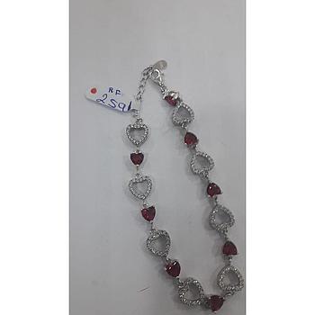Puls. Plata Corazones Zirc. Rubí  2591