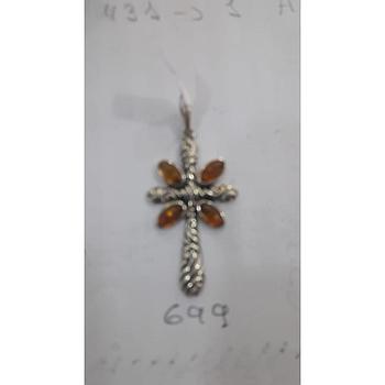 Colgante Pied. Ámbar Cruz 699