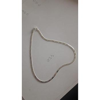 Cadena Plata Plana Ital. Tallada 38 cm. 231