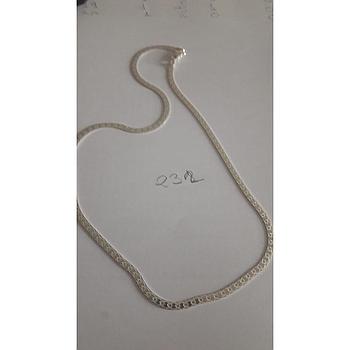 Cadena Plata Plana Ital. Tallada 40 cm. 232
